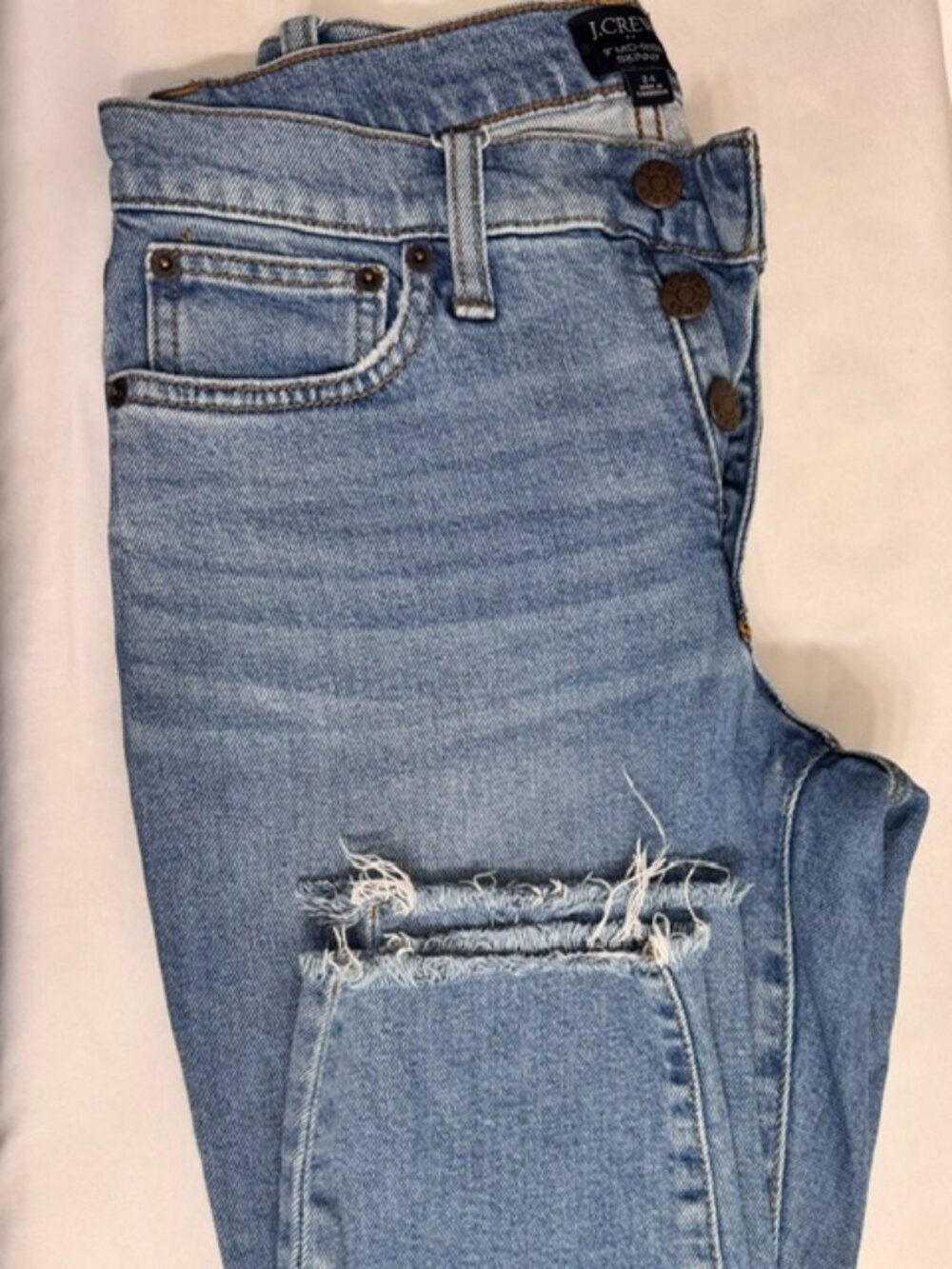 J. Crew 9" Mid-Rise Skinny Button-Fly Jeans- size 24